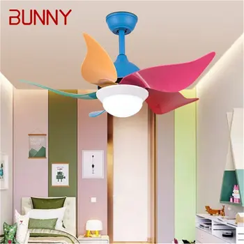 Модерен цветен вентилатор на тавана с дистанционно управление, led лампа за дома, детска Спалня, детска градина
