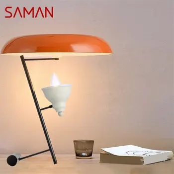 Настолна лампа в италиански стил SAMAN Модерна Led Orange Лесна Настолна лампа Декоративна за легла