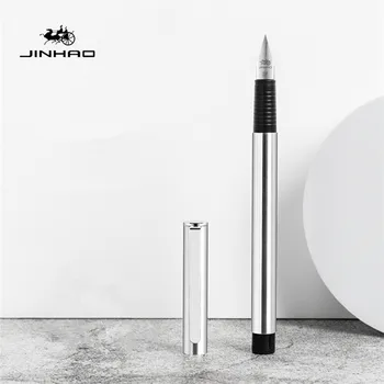 Нов Jinhao 65 Черен, сребрист цвят Бизнес офис EF/F Писалка Писалка студентски, Училищни консумативи, мастила каллиграфическая дръжка