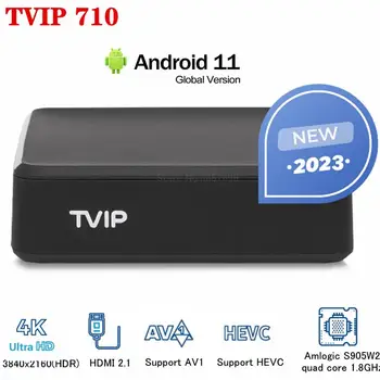 Нов TVIP V710 4K HD Smart TV Set Top Box Android 11,0 Amlogic S905W2 H. 265 по-Добре, отколкото Tvip 530 IP TV Box