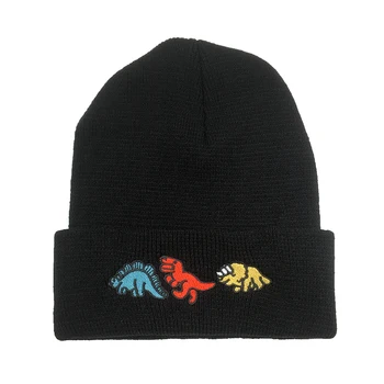 новата есенна шапка с динозавром, шапки за мъже и жени, водене жив топлина, модни вязаная зимна шапка в стил хип-хоп за момчета и момичета, шапки-те, студено шапка