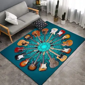 Подложка за китара и бас, Декоративен мат, модел за смазване на килими, музикално артистична декорация, килим, подарък