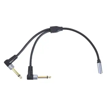 Полезен аудиоразветвительный кабел устойчив на абразия аудио кабел 2-в-1 за електрически китари Аудиоразветвительный кабел