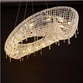Полилеи led окачен лампа Nordic crystal luxury декорация на всекидневна с трапезария и спалня вила, висящи осветителни тела, тапети за хола