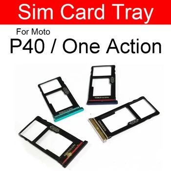 Притежателят на Тавата за SIM-карти Motorola Moto One P40 Action Адаптер За Слотовете за Sim-карти Резервни Части в Тъмно Синьо, Черно, Зелено и Сребристо