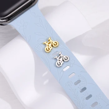 Сладък велосипедни декоративни висулки за Apple Watch, каишка силикон, аксесоари за велосипед, декорации за нокти, висулки за Iwatch, каишка за часовник