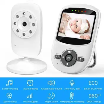 Следи бебето SM24, 2,4-Инчов LCD Екран + Детска Камера С Двустранно Разговор, Алармата За Възгласи на Новороденото, Колыбельные, Нощно Виждане, Мониторинг на Сигурността
