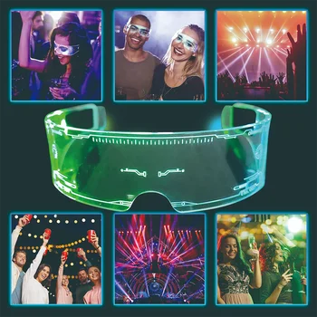 Стилни флуоресцентни очила с led осветление, реквизит за празнични състезания, украса на нощен клуб, KTV-бар, стръмни светещи точки