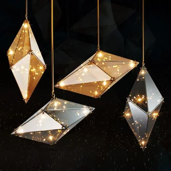 Творчески висящи осветителни тела от бриллиантового стъкло в стил постмодерното, висящи лампи за декор хол, трапезария, осветителни тела MJ1110