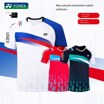 Тенис Yonex спортна риза, спортно облекло, спортно облекло, облекло за бадминтон 2022 тениска с къс ръкав за мъже дамски 110382BCR