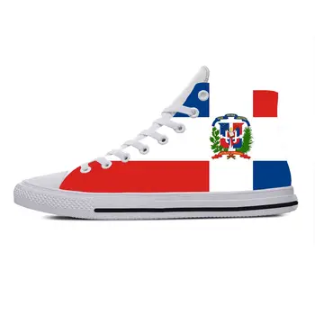 Флаг Доминики, Патриотическая гордост, ежедневни тъканта, обувки с висок берцем, удобни дишащи мъжки и дамски маратонки с 3D принтом