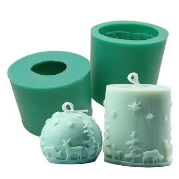 Форми за коледни свещи с релефна фигура, форма за направата на коледни свещи, форма за Коледа сапун, форма за коледни свещи, форма за ледена скулптура