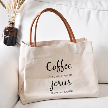 Чанта-тоут с забавен принтом Исус, подарък за християнски книги, дамски модни холщовая плажна чанта, дамска чанта
